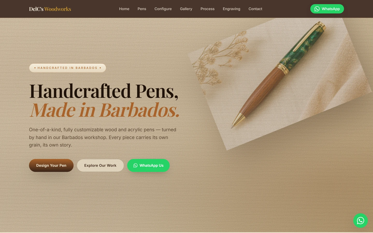 The DelC's Woodworks website homepage